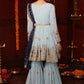 Multicolor Blue Heavy Embroidered Gharara Suit - Lashkaraa