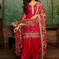 Hot Pink and Gold Embroidered Punjabi Suit