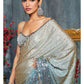 Dusty Blue Ombre Sequins Embroidered Saree