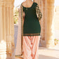 Emerald Green and Blush Pink Embroidered Punjabi Suit - Lashkaraa