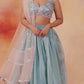 Dusty Teal and Pink Embroidered Lehenga