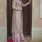 Lilac Embroidered Crop Jacket Set
