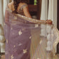 Dusty Purple Embroidered Saree