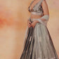 Dusty Olive Embroidered Satin Lehenga