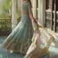 Blue and Light Pink Embroidered Lehenga