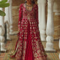 Maroon Embroidered Anarkali Style Lehenga