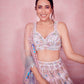 Karisma Kapoor in Ombre Pink and Blue Heavy Embellished Lehenga