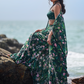 Bottle Green Floral Printed Crop Sharara Set