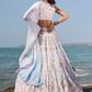 White Floral Printed Lehenga