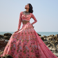 Peach Floral Printed Lehenga