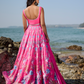 Pink Floral Printed Anarkali