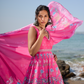 Pink Floral Printed Anarkali