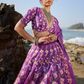 Purple Floral Printed Lehenga