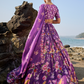 Purple Floral Printed Lehenga