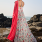 Off White Floral Printed Anarkali