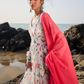 Off White Floral Printed Anarkali