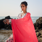 Pink Floral Printed Anarkali