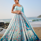 Light Blue Floral Printed Lehenga