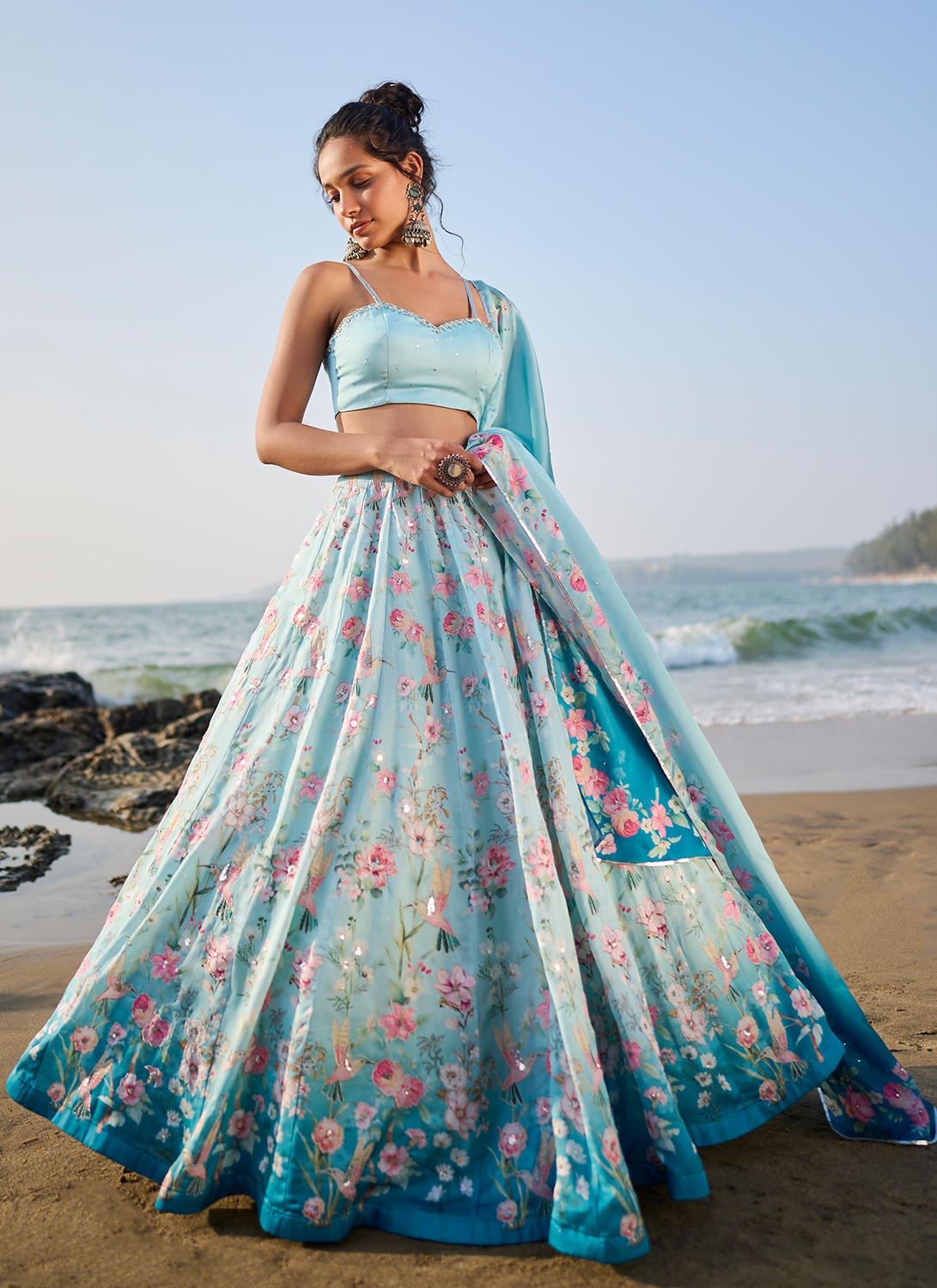 Baby hot sale blue lehenga