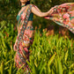 Multi Floral Printed Lehenga Style Saree
