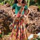 Kids Multi Floral Printed Saree