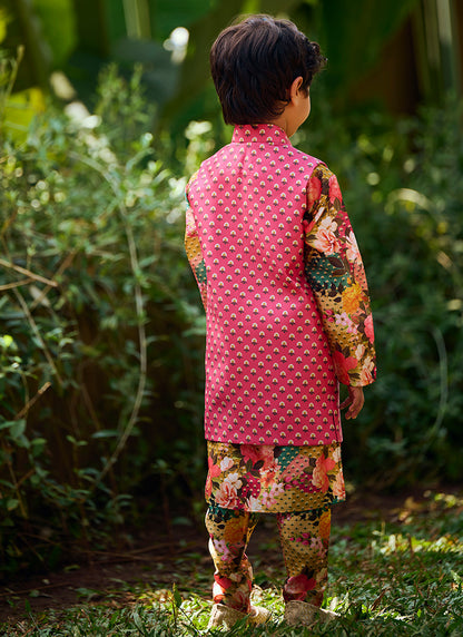 Kids Multi Floral Printed Kurta Set