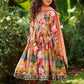 Kids Multi Floral Printed Peplum Style Anarkali