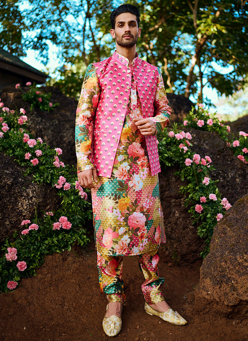 Multi Floral Printed Kurta Set