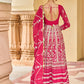 Hot Pink Embroidered Georgette Anarkali