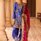 Royal Blue Satin Punjabi Suit