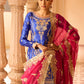 Royal Blue Satin Punjabi Suit