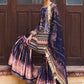 Deep Blue Satin Gharara Suit