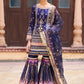Deep Blue Satin Gharara Suit