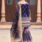 Deep Blue Satin Gharara Suit