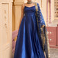 Royal Blue Satin Anarkali