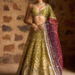 Mehendi Green Multicolor Net Lehenga