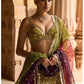 Mehendi Green Multicolor Net Lehenga