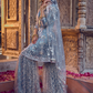 Dusty Blue Embroidered Gharara Suit