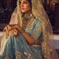 Blue and Light Pink Embroidered Lehenga