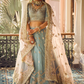 Blue and Light Pink Embroidered Lehenga
