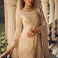 Cream and Lavender Embroidered Gharara Suit