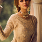 Cream and Lavender Embroidered Gharara Suit