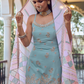 Light Blue Embroidered Sharara Suit