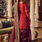 Red and Maroon Embroidered Sharara Suit