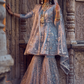 Dusty Blue Embroidered Gharara Suit