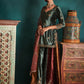 Teal Multicolor Embroidered Velvet Sharara