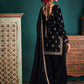 Navy Blue Embroidered Velvet Patiala Suit