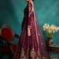 Wine and Gold Embroidered Velvet Anarkali
