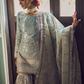 Dusty Blue and Grey Embroidered Gharara Suit
