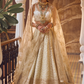 Off White Embroidered Brocade Lehenga